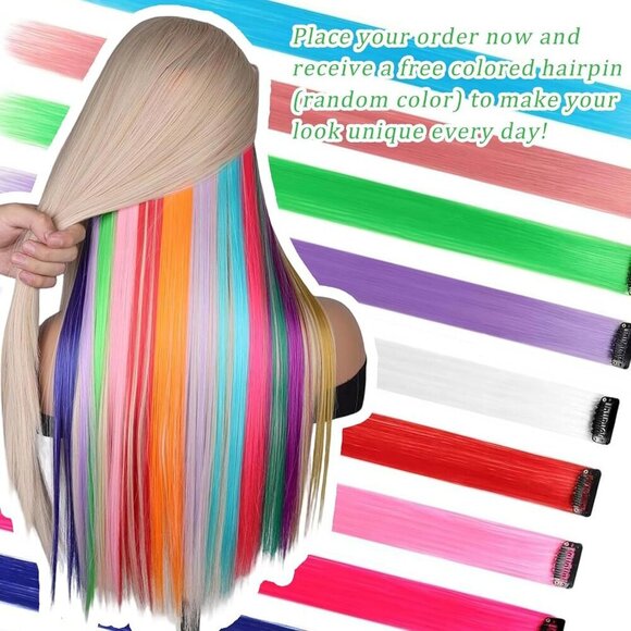 Curly Hair Extensions Clip ins 6PCS Wavy Synthetic Natural Look for Daily Use main image 4